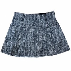 Lululemon Lost In Pace Skirt Black White Speckle 6 Long Athleisure Skort Tennis